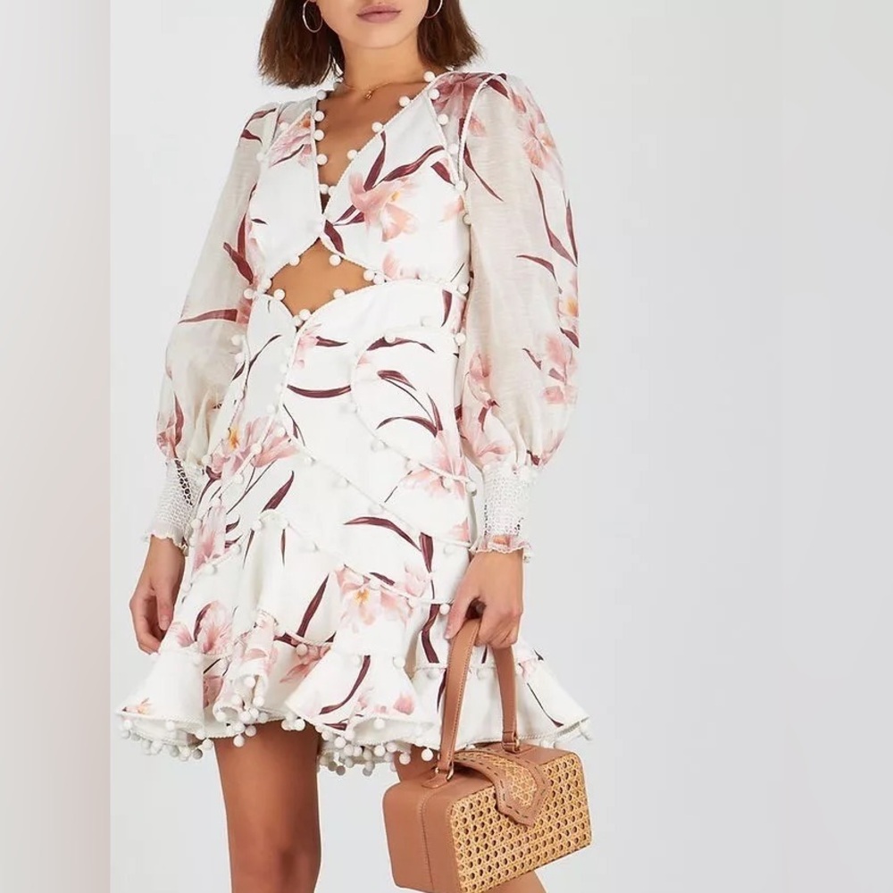 Zimmermann Corsage Bauble Mini Dress